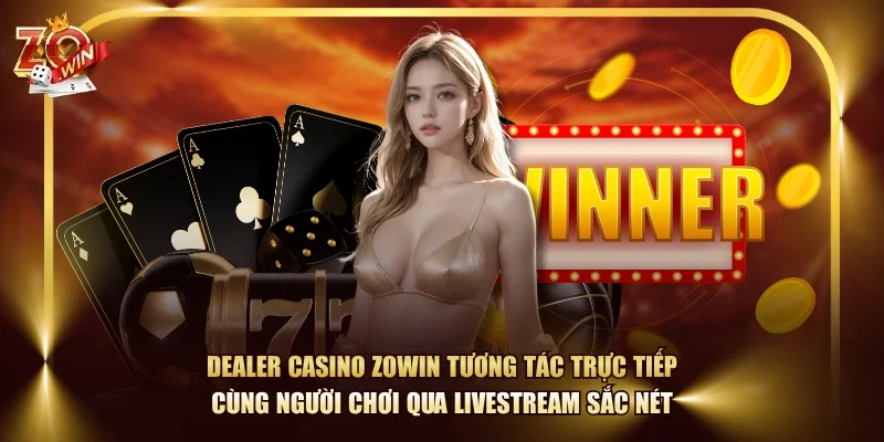 Dealer Casino ZOWIN tương tác trực tiếp cùng người chơi qua livestream sắc nét
