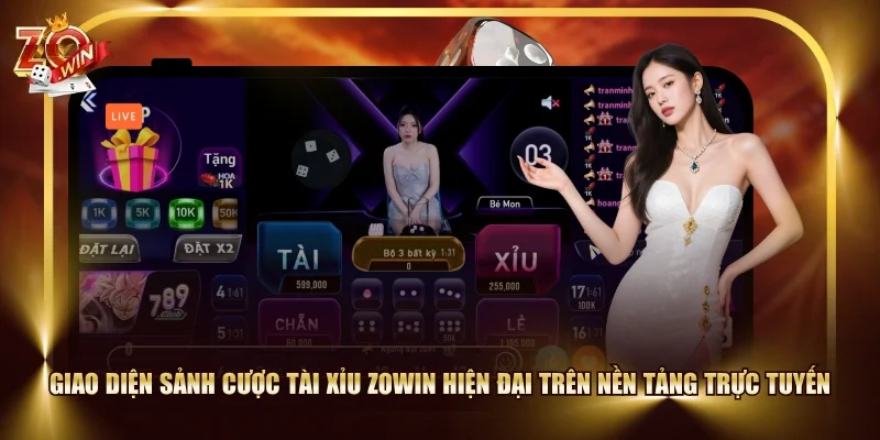 Giao diện sảnh cược Tài Xỉu ZOWIN hiện đại trên nền tảng trực tuyến