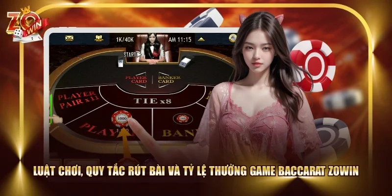 Luật chơi, quy tắc rút bài và tỷ lệ thưởng game Baccarat ZOWIN