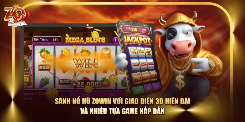 Sảnh Nổ hũ ZOWIN với giao diện 3D hiện đại và nhiều tựa game hấp dẫn